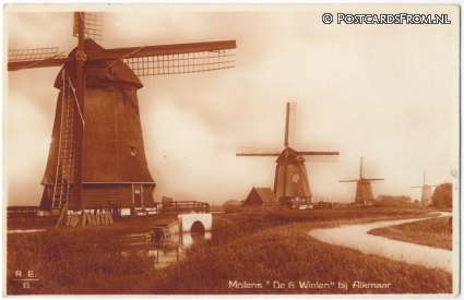 Alkmaar, Molen 'De 6 Wielen' ansichtkaart: Alkmaar, Molen 'De 6 Wielen'