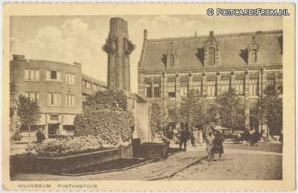 ansichtkaart: Hilversum, Postkantoor