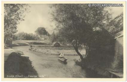 ansichtkaart: Andijk, Oost. Zonnige verte