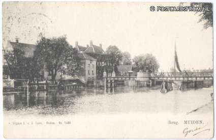 ansichtkaart: Muiden, Brug