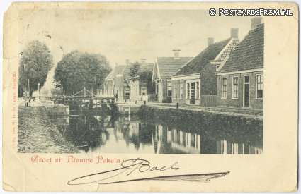 ansichtkaart: Nieuwe Pekela, Groet uit