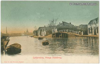 ansichtkaart: Leiderdorp, Hooge Doesbrug