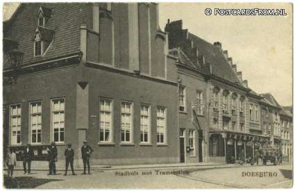 Doesburg, Stadhuis met Tramstation ansichtkaart: Doesburg, Stadhuis met Tramstation