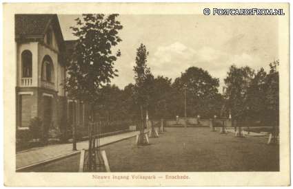 ansichtkaart: Enschede, Nieuwe Ingang Volkspark