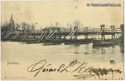 Doesburg, Schipbrug ansichtkaart: Doesburg, Schipbrug