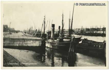 ansichtkaart: IJmuiden, Havengezicht