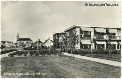 ansichtkaart: Koudum, Claerbergen met N.H. Kerk