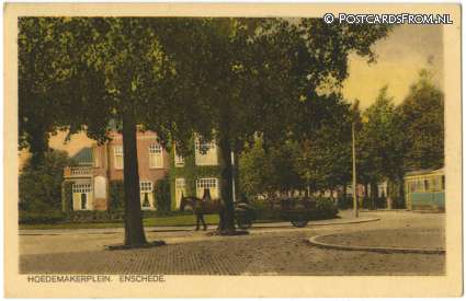 ansichtkaart: Enschede, Hoedemakersplein
