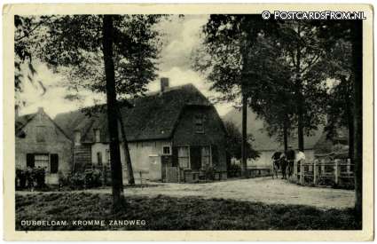 Dordrecht Dubbeldam, Kromme Zandweg ansichtkaart: Dordrecht Dubbeldam, Kromme Zandweg
