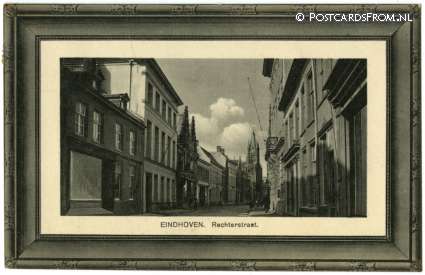 ansichtkaart: Eindhoven, Rechterstraat. Randversiering