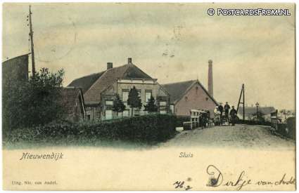 ansichtkaart: Nieuwendijk NB, Sluis