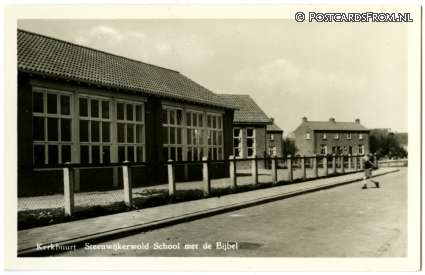 Steenwijkerwold, Kerkbuurt. School met de Bijbel ansichtkaart: Steenwijkerwold, Kerkbuurt. School met de Bijbel