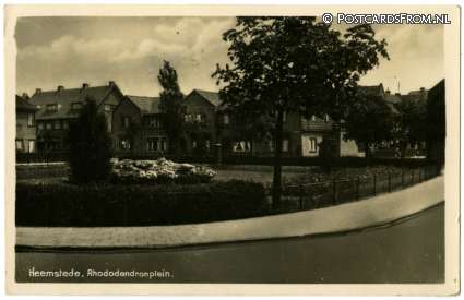 Heemstede, Rhododendronplein ansichtkaart: Heemstede, Rhododendronplein