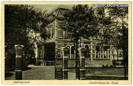 ansichtkaart: Appingedam, Amsterdamsche Bank