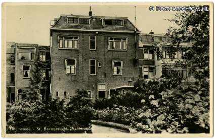 Heemstede, St. Bavogesticht. Achterzijde ansichtkaart: Heemstede, St. Bavogesticht. Achterzijde