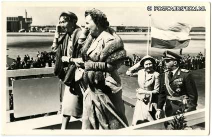 Schiphol, Aankomst Luxemburgse Vorsten, 5-6-'56 ansichtkaart: Schiphol, Aankomst Luxemburgse Vorsten, 5-6-'56