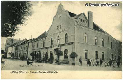 Heerlen, Hotel Cloot u. Emmastraat ansichtkaart: Heerlen, Hotel Cloot u. Emmastraat