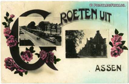ansichtkaart: Assen, Groeten uit