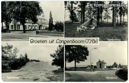 ansichtkaart: Langenboom, Klooster - Hertenkamp - Schietberg - Kruispunt