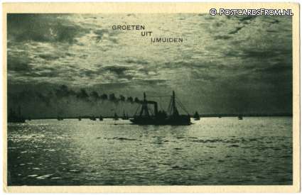 ansichtkaart: IJmuiden, Groeten uit