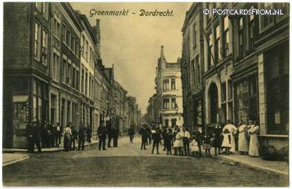 ansichtkaart: Dordrecht, Groenmarkt