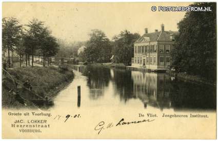 ansichtkaart: Voorburg, De Vliet. Jongeheereninstituut