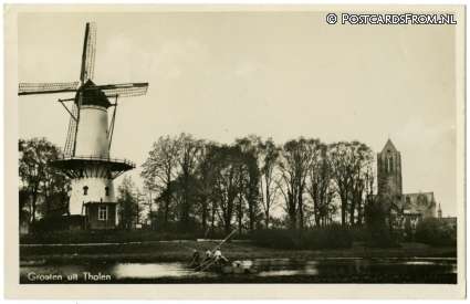 Tholen, Groeten uit. Molen ansichtkaart: Tholen, Groeten uit. Molen