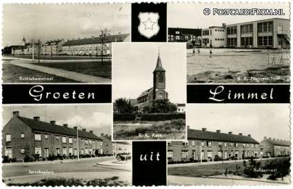 ansichtkaart: Maastricht, Limmel. Bethlehemstraat - School - Jerichoplein - Balijestraat