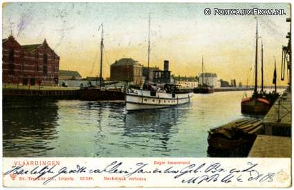 ansichtkaart: Vlaardingen, Begin havenmond
