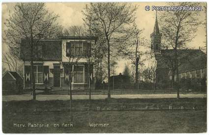 ansichtkaart: Wormer, Herv. Pastorie en Kerk