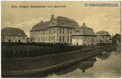 ansichtkaart: Oud-Beijerland, Rijks Hoogere Burgerschool