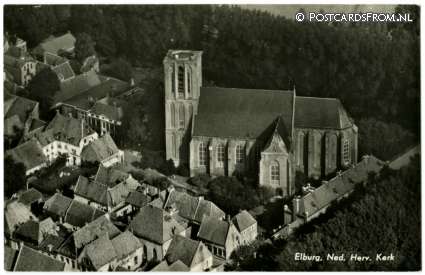 Elburg, Ned. Herv. Kerk. Luchtopname ansichtkaart: Elburg, Ned. Herv. Kerk. Luchtopname