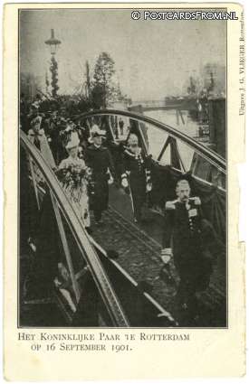 Rotterdam, Het Koninklijke Paar op 16 September 1901 ansichtkaart: Rotterdam, Het Koninklijke Paar op 16 September 1901