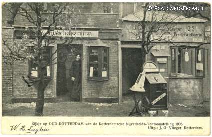 Rotterdam, Kijkje op Oud-Rotterdam. Rott. Nijverheids-Tentoonstelling 1905 ansichtkaart: Rotterdam, Kijkje op Oud-Rotterdam. Rott. Nijverheids-Tentoonstelling 1905