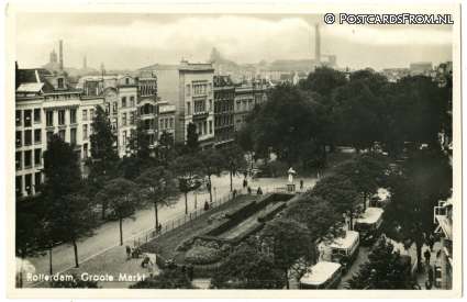 ansichtkaart: Rotterdam, Groote Markt