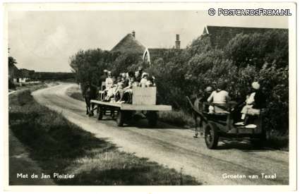 ansichtkaart: Texel, Met de Jan Pleizier