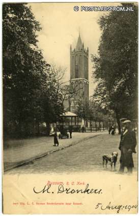 ansichtkaart: Bussum, R.C. Kerk
