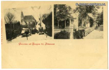 ansichtkaart: Bergen NH, Groeten uit Bergen bij Alkmaar
