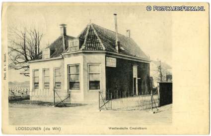 ansichtkaart: Loosduinen, De Wit. Westlandsche Credietbank