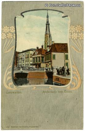 ansichtkaart: Leeuwarden, Amelandspijp hoek tuinen