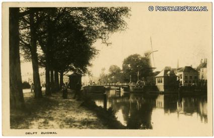 ansichtkaart: Delft, Zuidwal