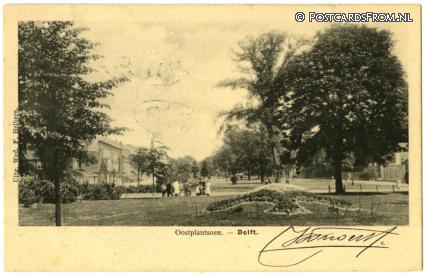 ansichtkaart: Delft, Oostplantsoen