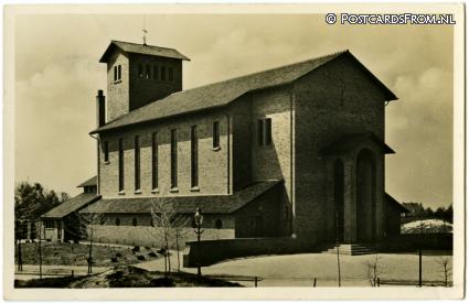ansichtkaart: Ede, Zuid. Gereformeerde Kerk. Architect E.J. Rotshuizen