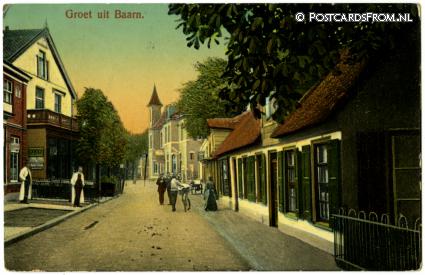 ansichtkaart: Baarn, Groet uit. Laanstraat