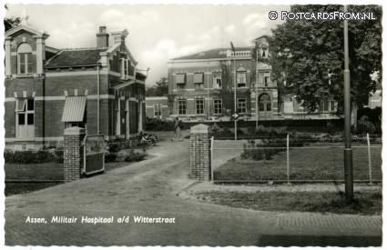 ansichtkaart: Assen, Militair Hospitaal a.d. Witterstraat