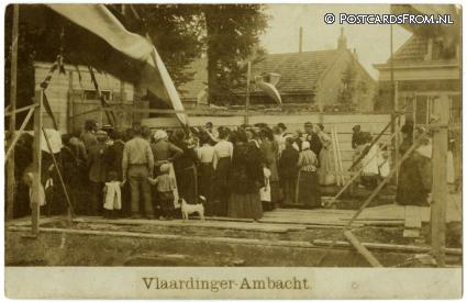ansichtkaart: Vlaardingerambacht, Eerste steenlegging nieuwe Raadhuis