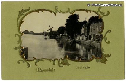 ansichtkaart: Maassluis, Geerkade. Randversiering