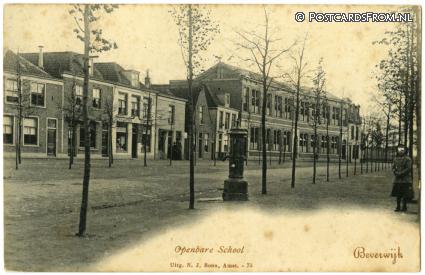 Beverwijk, Openbare School ansichtkaart: Beverwijk, Openbare School