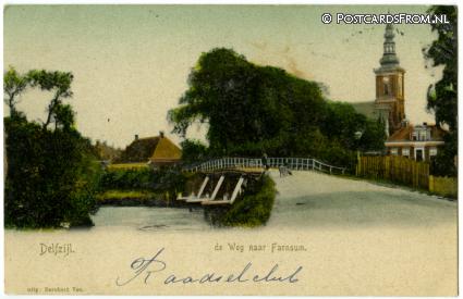 ansichtkaart: Delfzijl, de Weg naar Farnsum