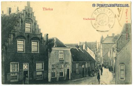 ansichtkaart: Tholen, Vischstraat